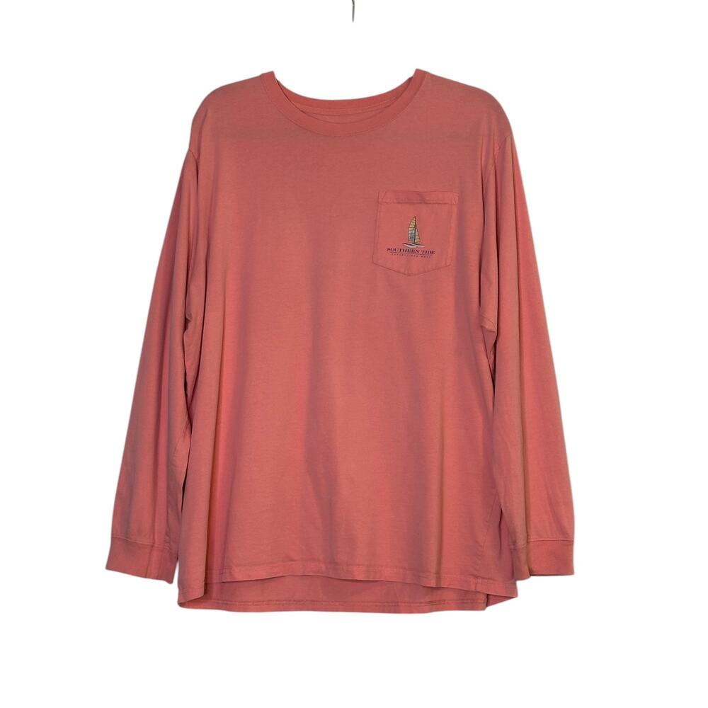 Southern Tide pink graphic long sleeves t shirt size XL